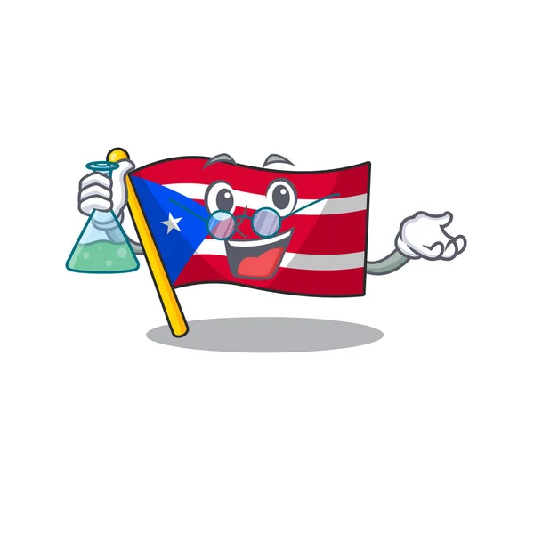 Professor flag puerto rico with the character — Stock Vector