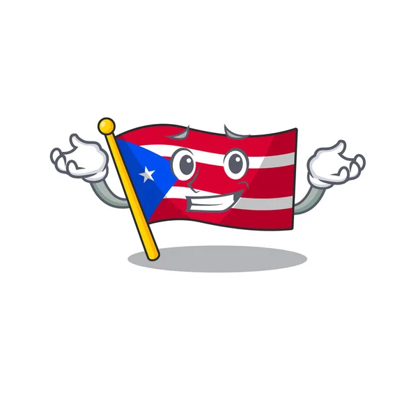 주인공 과 함께 국기를 던지는 푸에르토리코 — 스톡 벡터