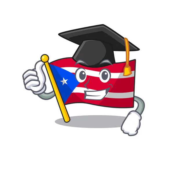 Bandeira de graduação porto rico com o personagem —  Vetores de Stock