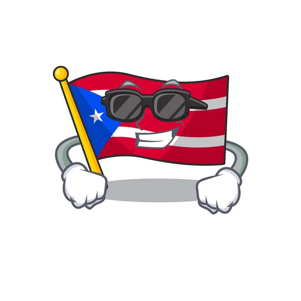 Super cool flag puerto rico with the character — Stock Vector