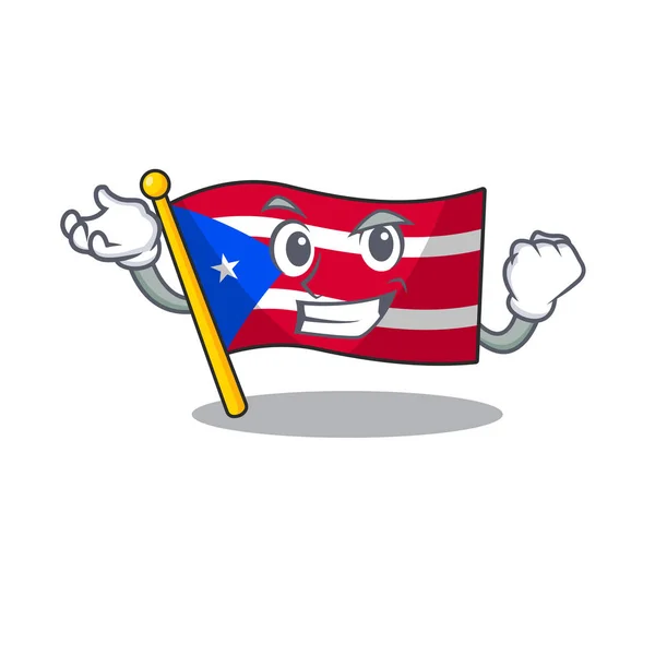 Successful flag puerto rico with the character — Stock Vector