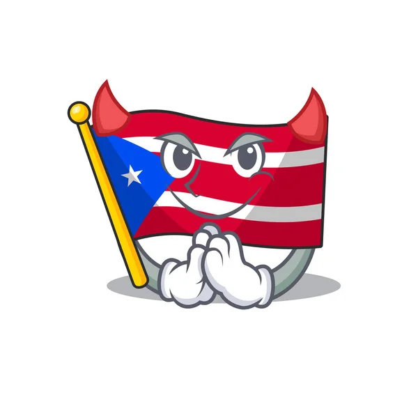 Devil flag puerto rico on a cartoon — Stock Vector