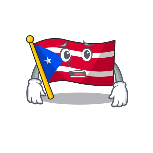 Medo bandeira porto rico em um desenho animado —  Vetores de Stock