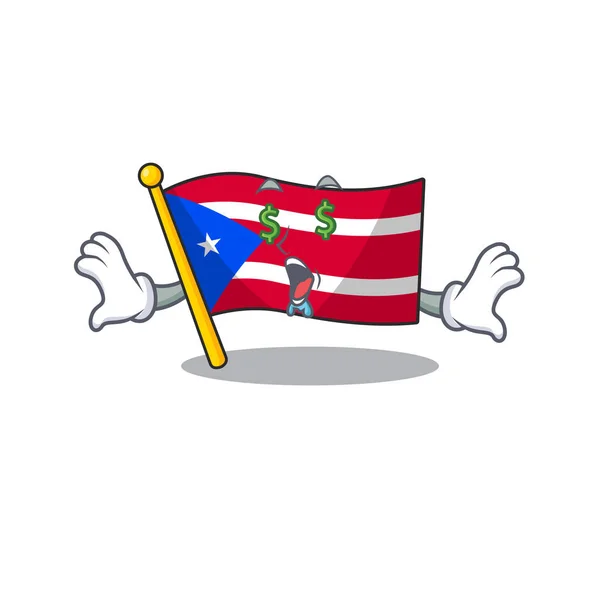 Money eye flag puerto rico the mascot shape — Stock Vector
