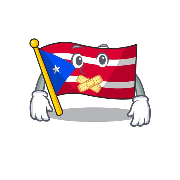 푸에르토리코의 묵직 한 깃발 마스코트 모양 — 스톡 벡터