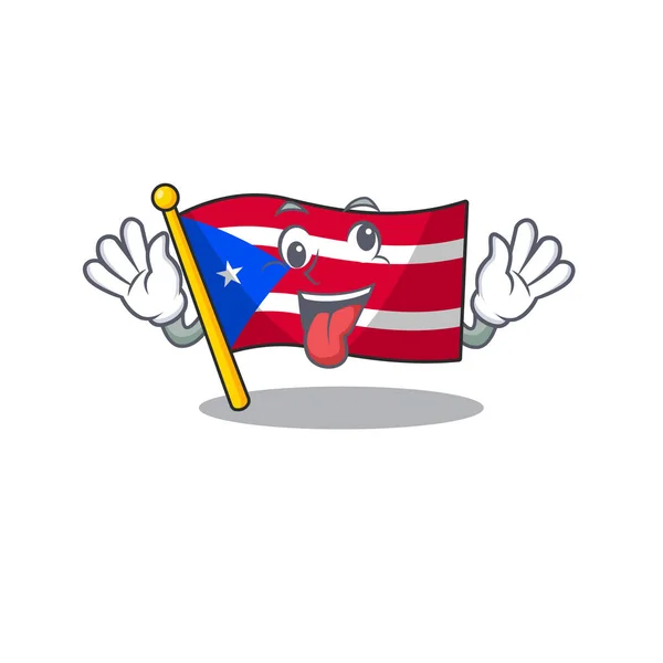 Crazy flag puerto rico the mascot shape — Stock Vector