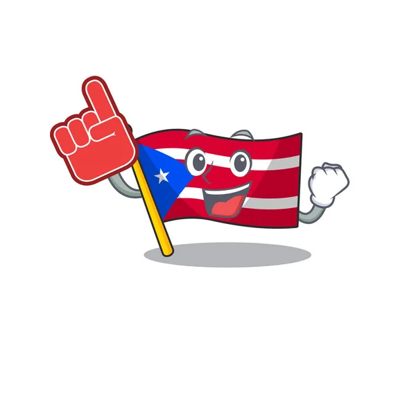 Foam finger flag puerto rico the mascot shape — Stock Vector