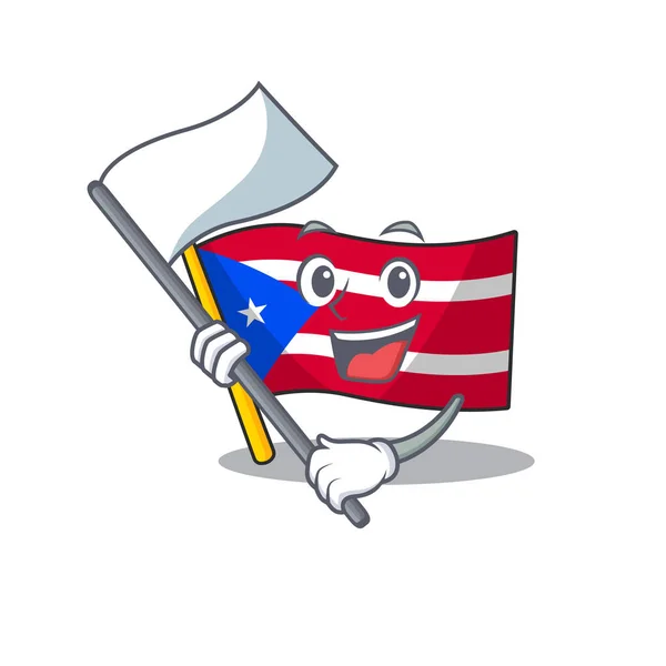 旗のプエルトリコとマスコットの形 — ストックベクタ