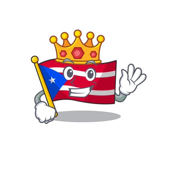 Σημαία βασιλιάς Puerto Rico το σχήμα μασκότ — Διανυσματικό Αρχείο