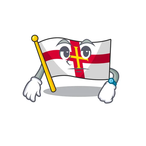 Wartende Flaggen Guernsey in Cartoon-Schublade verstaut — Stockvektor