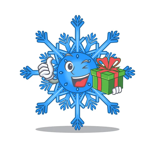 Con copo de nieve de regalo aislado con en la mascota — Archivo Imágenes Vectoriales