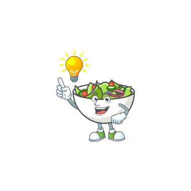 Taze salata çizgi film karakteri ve maskot fikri.