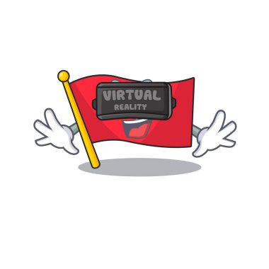 İnsan izole edilmiş sanal gerçeklik bayrağı adası