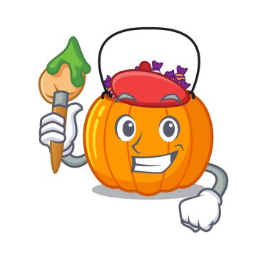 Karikatür kavanozunda sanatçı şeker kovası