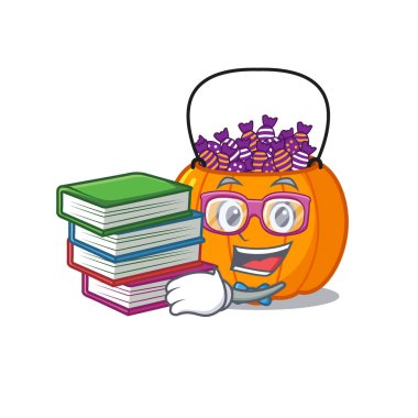 Çizgi film buzdolabında elinde şeker kovası olan öğrenci.