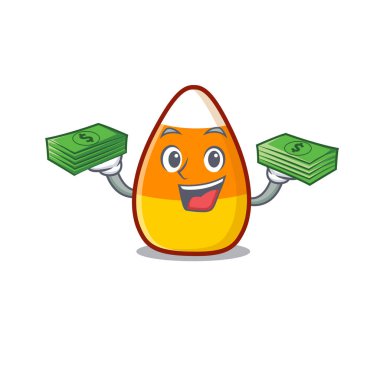 Maskot kavanozunda şeker torbasıyla.