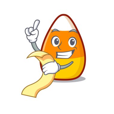 Mönü şekerli mısır ve maskot kavanozuyla