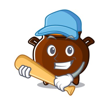 İzole edilmiş çizgi filmle beysbol kazanı oynuyorum.