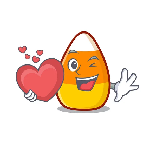 With heart candy corn in a mascot jar — Διανυσματικό Αρχείο