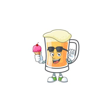 Dondurma karakterli bir kupa bira.