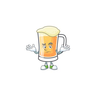 Sırıtan bir karakterde bir kupa bira.