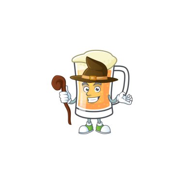 Cadı çizgi filminde bir bardak bira.