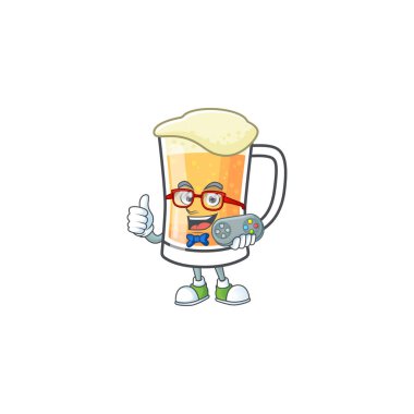 Oyuncuların karikatüründe bir bardak bira.