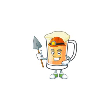 Madenci karikatüründe bir bardak bira.