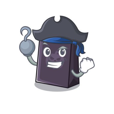 Korsan cadılar bayramı maskotu çizgi filmle izole edilmiş.