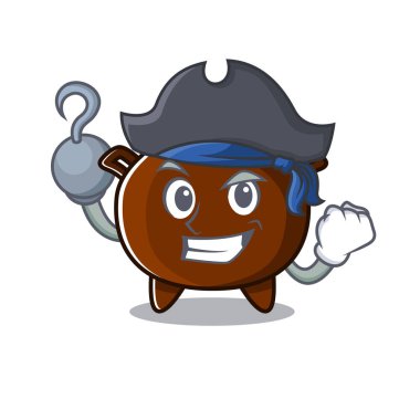 İzole edilmiş karikatürde korsan kazanı