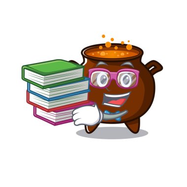 Çizgi filmde minyatür kazanı olan bir öğrenci.