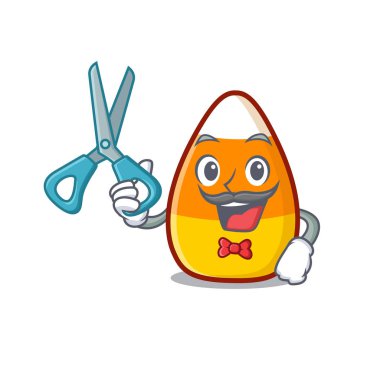 Karikatürle izole edilmiş berber şekeri mısırı.