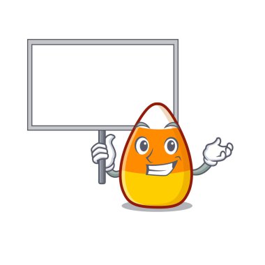 Çizgi filmle izole edilmiş tahtadan mısır getir.