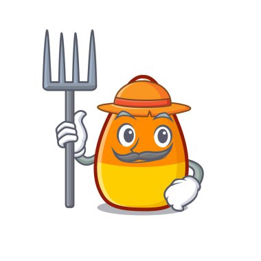 Karikatürle izole edilmiş mısır şekeri çiftçisi.