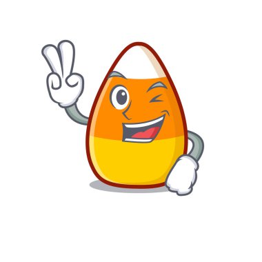 Karakter biçimli iki parmak şekerli mısır çizgi filmi