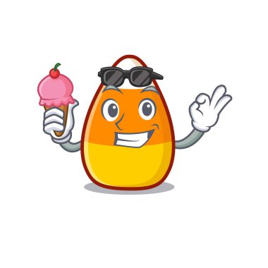 Dondurma şekerli mısır çizgi filmiyle karakterli.