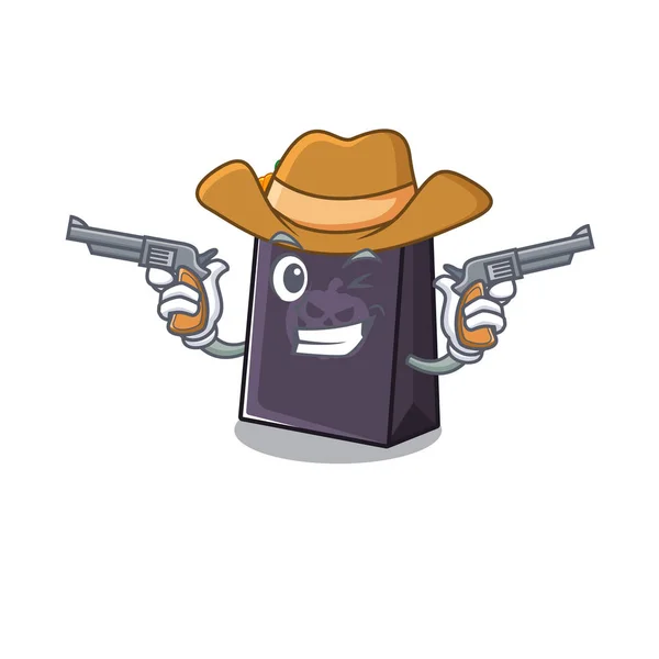 Cowboy bolso de Halloween mascota aislada con dibujos animados — Vector de stock