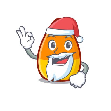 Karakter tabağına yerleştirilmiş Noel Baba şekeri mısır