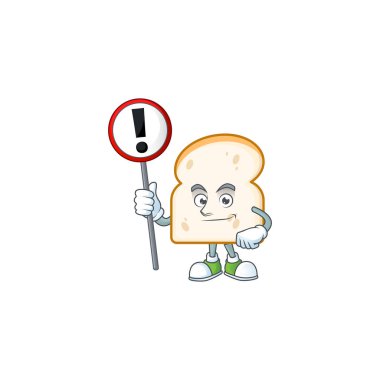 Bir dilim beyaz ekmek ve uyarı karikatürü..