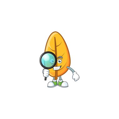 Çizgi film sarı sonbahar yaprakları dedektif karakteriyle