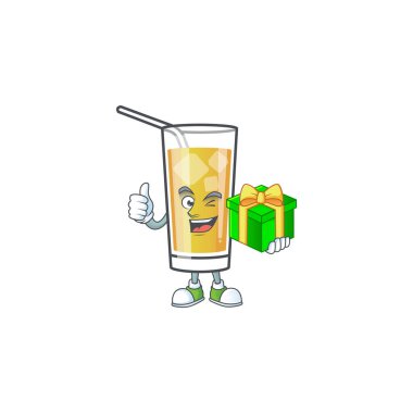 Elma şarabı karikatüründe bir hediye.