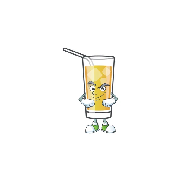Caricature de cidre de pomme avec le personnage souriant — Image vectorielle