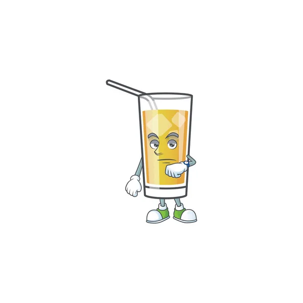 Apfelmost-Cartoon mit Maskottchen-Figur wartet — Stockvektor