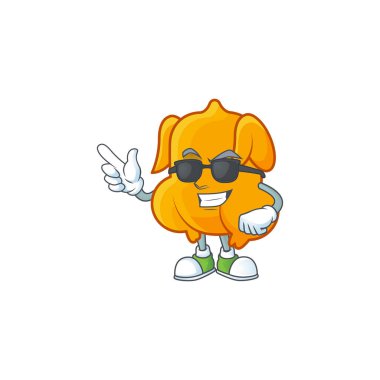 Çizgi film karakteri kızarmış tavuk ve maskot süper havalı.