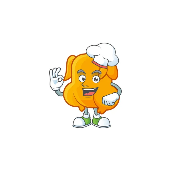 Personagem de desenhos animados frango frito com mascote chef — Vetor de Stock