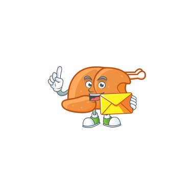 Karakter şeklinde çizgi film hindisi. Zarf getir.