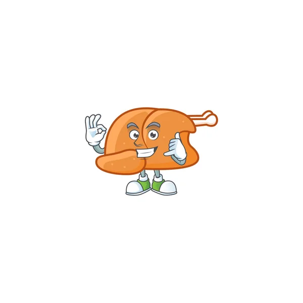 Dessin animé rôti dinde mûre avec caractère appelez-moi — Image vectorielle
