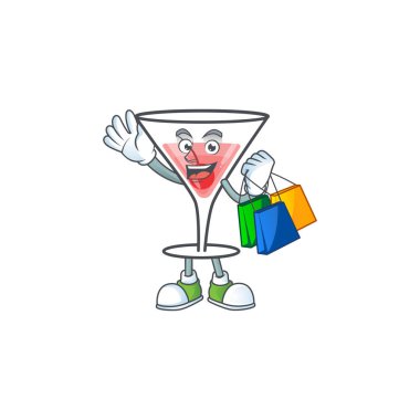 Çizgi film kokteylinde bir alışveriş karakteri