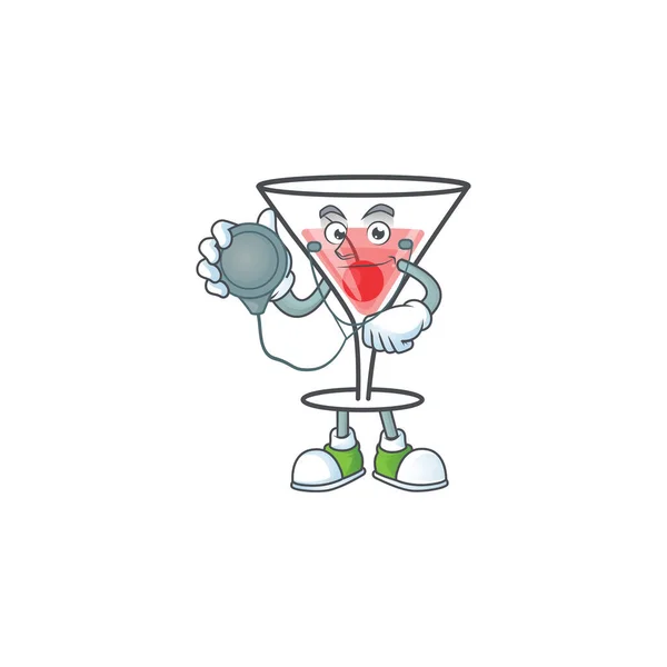 Cocktail doce personagem de desenho animado com mascote médico —  Vetores de Stock