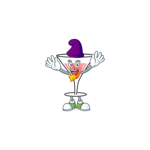 Kokteyl tatlı çizgi film karakteri maskot elf ile — Stok Vektör